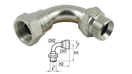 HIDRAULIKUS TÉRD 90°  BSP FÉRFI-NŐI M18x1,5