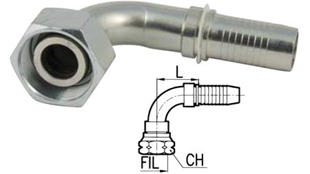 HYDRAULISK FORBINDELSE DKOS 12 MED HUN ELBUE 90 DN10-M20X1.5