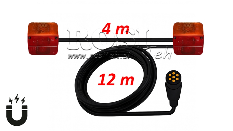 SADA MAGNETICKÝCH SVĚTEL S KABELEM 12M+4M