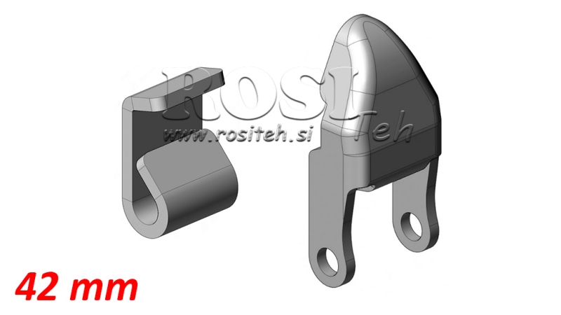 HINGE FOR REMOVABLE C-SHAPE TRAILER 42MM