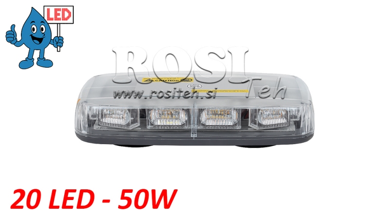 LED ΜΑΓΝΗΤΙΚΟ ΦΩΣ ΣΤΡΟΒΙΛΙΣΤΗΣ 20 LED 50W 12V-24V