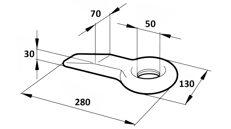 ФИКСИРАН ТЕГЛИЧ FI50 70X30 L280 - 14000KG/2000KG