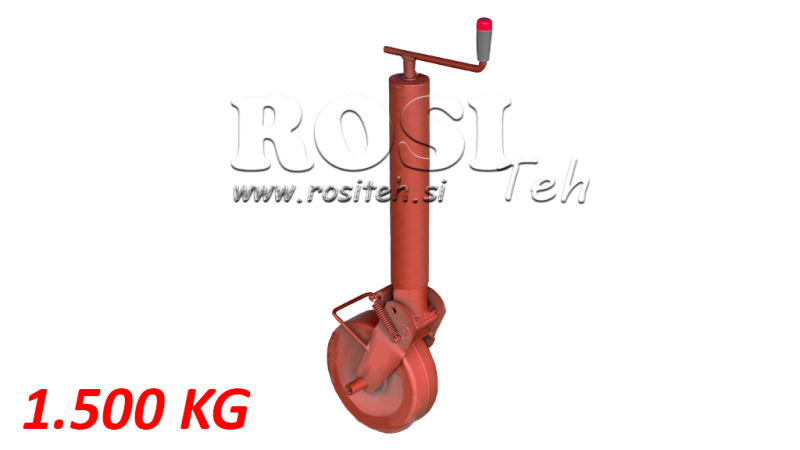 VĪTŅOTAIS ATBALSTA KĀJA 300MM - 1500KG AR ATBALSTA RITEŅU