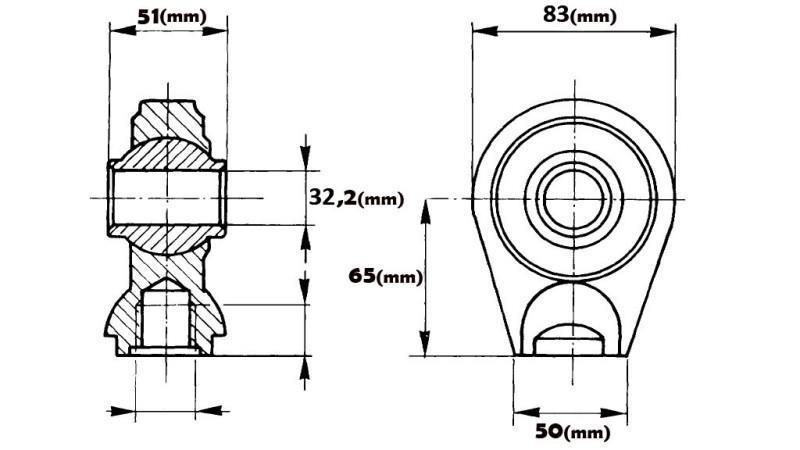 WELDING EYE BEARING - ROUND JOINT FI 32.2/50