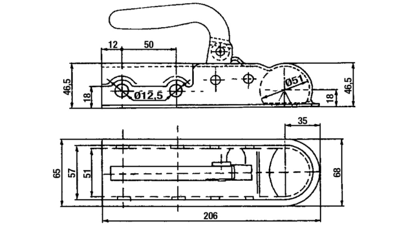 TOWING HOOK FOR CAR TRAILER ROUND FI50