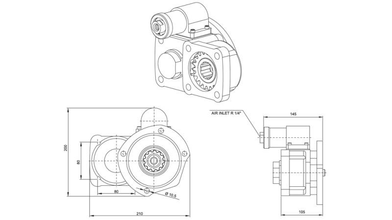 Afmetingen UITGANG VOOR HYDRAULISCHE POMP - VOLVO R5-2