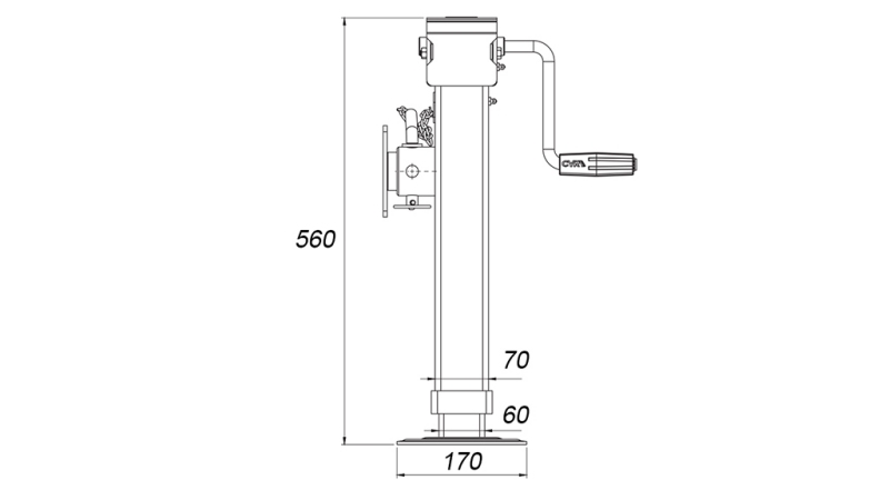 MENETES TÁMOGATÓ LÁB FLANGGAL 300MM - 3.000KG