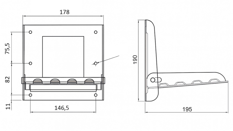 FOLDING STEP FOR TRAILER GALVANIZED
