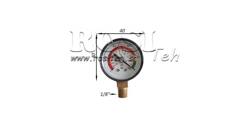 VACUUM METER HIDRAULINIAM FILTRUI -1 - 0 BAR - 1/8