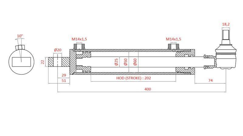 HYDRAULISCHE STUURCYLINDER FIAT-NEW HOLLAND OEM-5189891