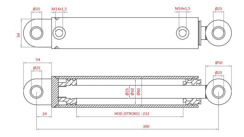 HYDRAULICKÝ RIADIACI CYLINDER FIAT-NEW HOLLAND OEM-87302891, 5164022, 82991196