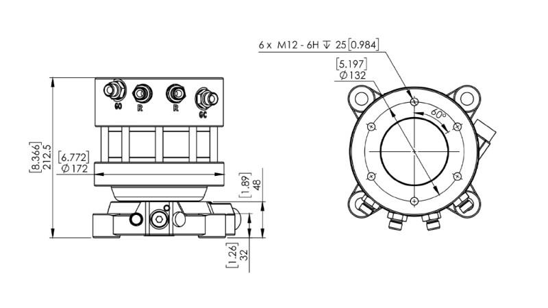 14046 - ROTATOR HIDRÁULICO CR400 - 4500/2500 FLANGE DUPLO
