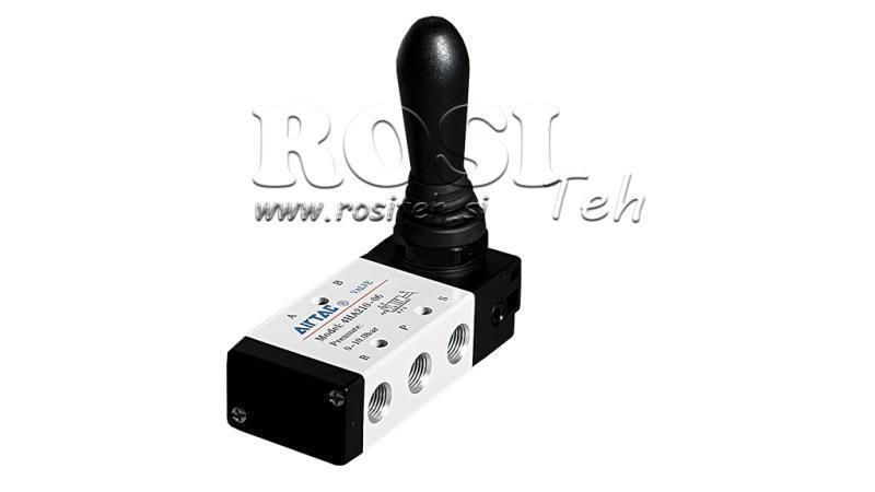 VALVOLA MANUALE PNEUMATICA 5/2 3/8 PRT-1052-ARV RITORNO CON MOLLA