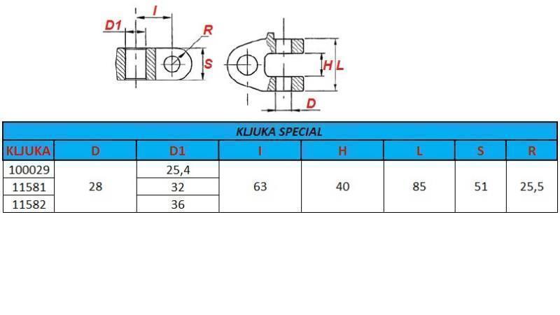 gancho especial fi25 para dispositivo de tracción categoría 2