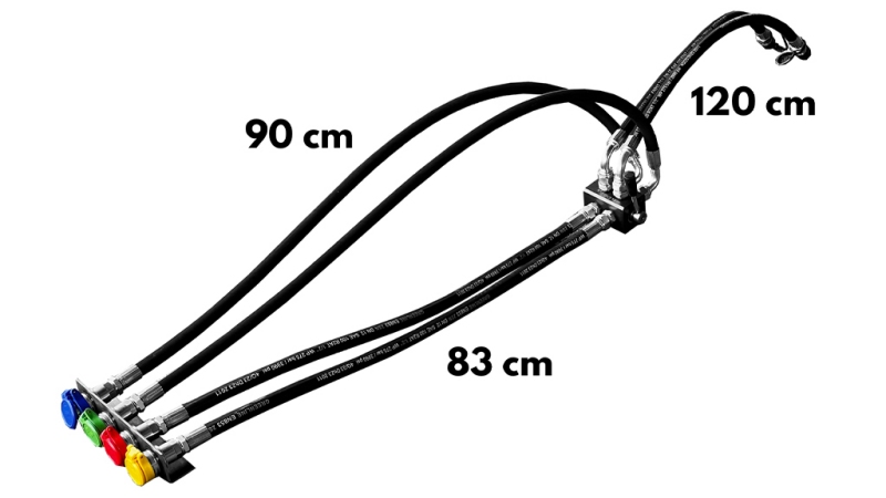 MANUELL FORDELINGSVENTIL MED SLANGER FOR TRAKTOR TIPPER UTGANG DF-6/2 60LIT/MIN