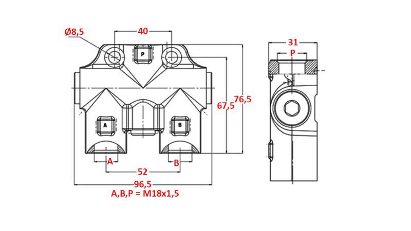 HYDRAULIKVENTIL FÜR MARKIERER EINZEL M18x1.5