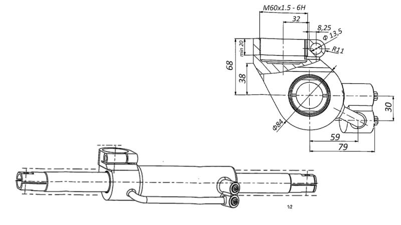 CILINDRO DE DIRECCIÓN HIDRÁULICO MASSEY FERGUSON OEM-6202491M91