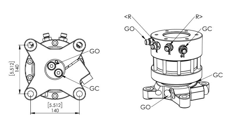 14046 - ROTATOR HIDRÁULICO CR400 - 4500/2500 FLANGE DUPLO