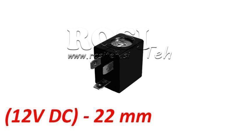 (22) BOBINA ELÉTRICA MAGNÉTICA 12V DC 3W PARA VÁLVULA PNEUMÁTICA 1/4-3/8-1/2