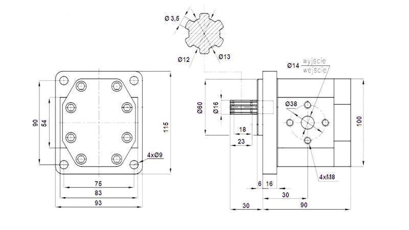 HÜDRAULILINE PUMP NSZ 10 - 6 HAMMAS 10 CC VASAK