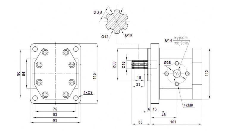 HÜDRAULILINE PUMP NSZ 16 - 6 HAMMAS 16 CC PAREM