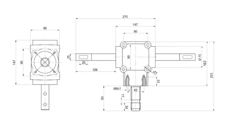 KULMAKÄYTTÖ DOUBLE AXLE 1: 1.14 (27HP-20kW)