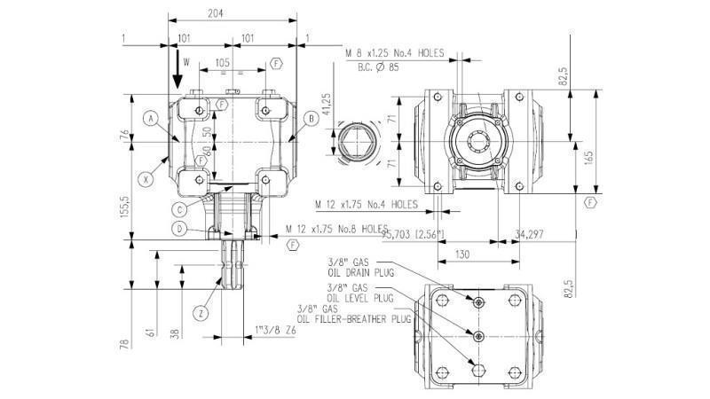 REDUCȚIE DE UNGHI TB-27J 1.46:1 (40CP-29.4kW)