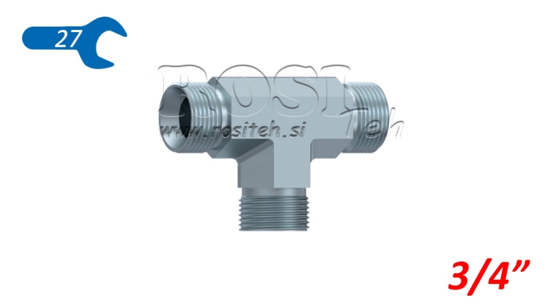 ХИДРАВЛИЧЕН Т-ЧАСТ БСП МЪЖКИ-МЪЖКИ 3/4