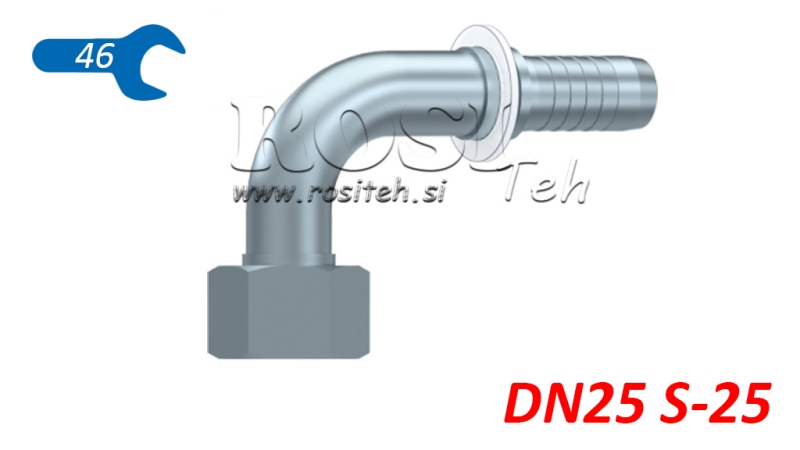 HÜDRAULILINE ÜHENDUS DKOS 25 NAISTE ELBOW 90 DN25-M36X2