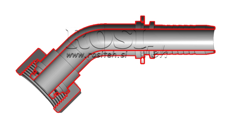HYDRAULICKÁ PRÍPOJKA DKOS 14 S SAMICA KOLENO 45° DN12–M22×1,5