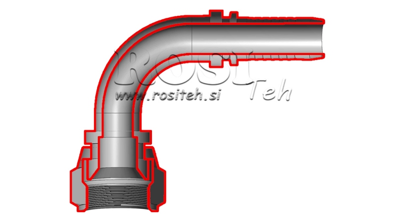CONEXIUNE HIDRAULICĂ DKJ JIC74° COLȚ FEMELĂ 90° DN8-1/2-20
