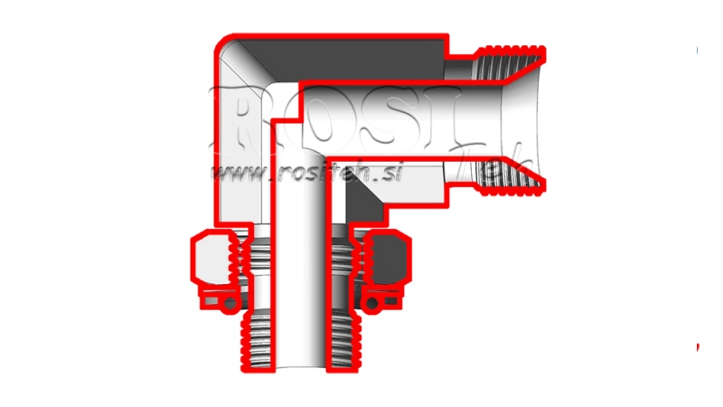 KNIE 90°MÄNNLICH - MÄNNLICH -ANPASSEND 3/8-3/8
