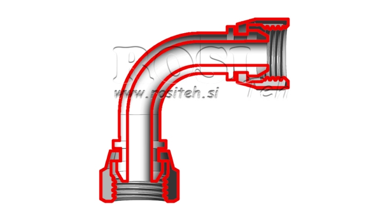 CODO HIDRÁULICO 90° HEMBRA-HEMBRA M18X1.5