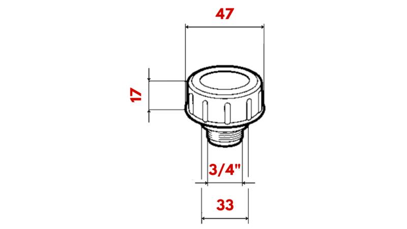 FILLER PLUG 3/4 WITH VENT