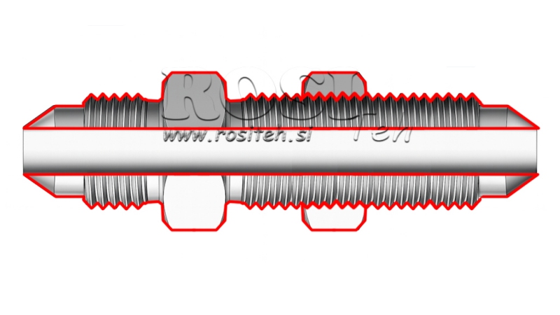 HYDRAULISCHE DOPPELSCHRAUBE AGJ JIC74° - VERLÄNGERT 1