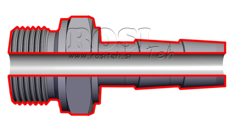 HYDRAULISK HUNDE FORBINDELSE 1/2 TIL GUMMISLANGE Φ 15-16