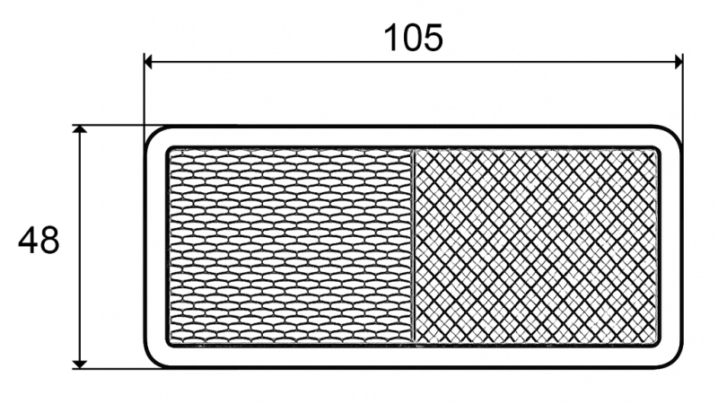 RIFLETTORI RETTANGOLARI ARANCIONI 105X48 (10PCS)