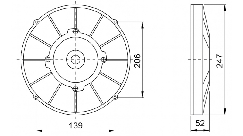 ΑΞΟΝΙΚΟΣ ΑΕΡΑΣ 225MM ΠΡΟΩΘΗΣΗ 12V