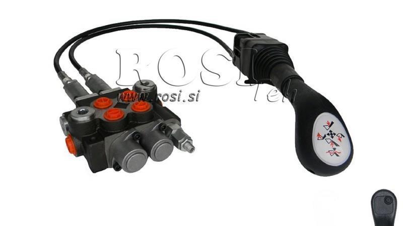 JOYSTICK 1x BOTÃO COM POLIA 1.5 m E VÁLVULA HIDRÁULICA 2xP40 l.