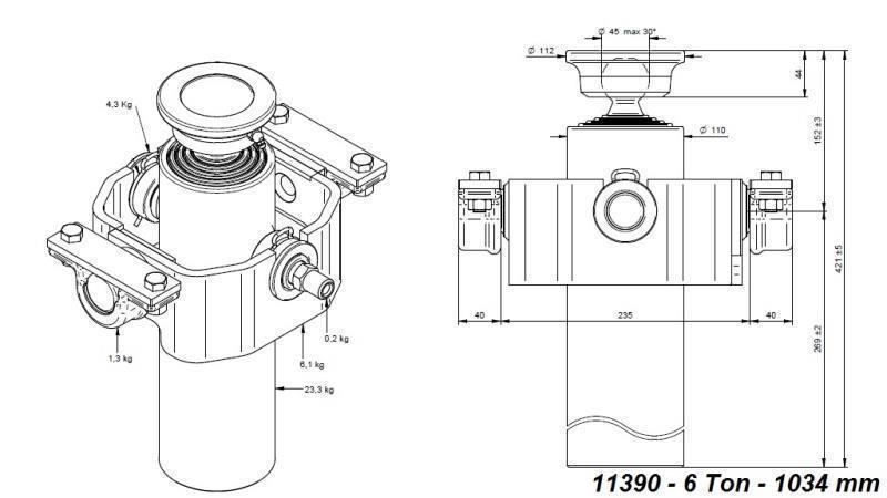 TELESCOPSKI CILINDAR KOMPAKTAN 4 STEPENI 1034mm x110 -LOPTA