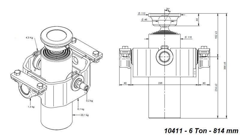 TELESKOPSKI CILINDAR KOMPAKTAN 4 STEPENI 814mm x110 -LOPTA