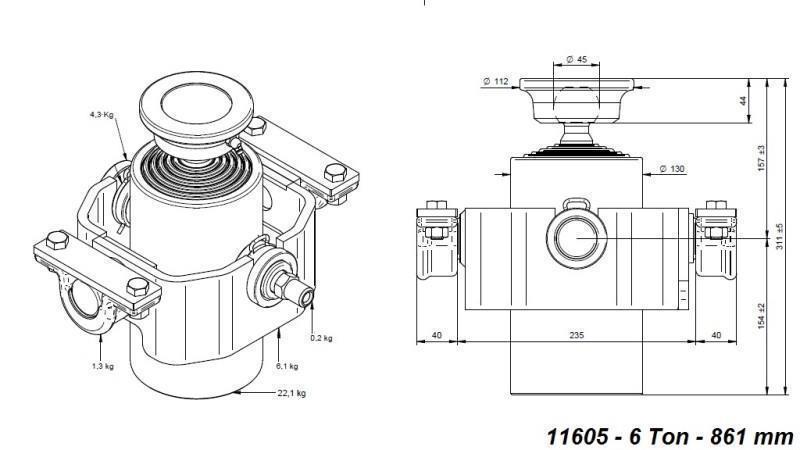 ТЕЛЕСКОПИЧЕН ЦИЛИНДЪР КОМПАКТ 6 СТЕПЕНИ 861mm x125 -КУПА