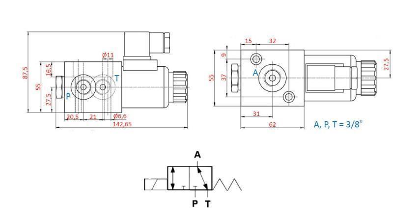 3-СТРАНЕН ВЕНТИЛ 3/8 24V - 50лит