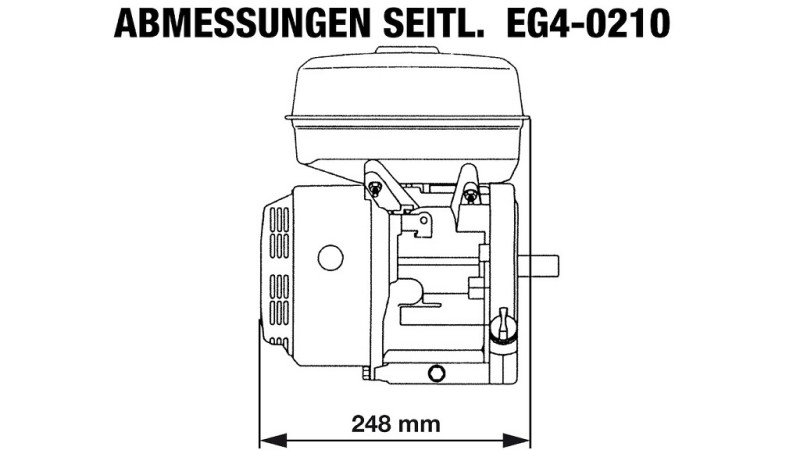 benzínový motor EG4-200cc-5.10kW-3,600 RPM-H-KW20x53-ručné štartovanie