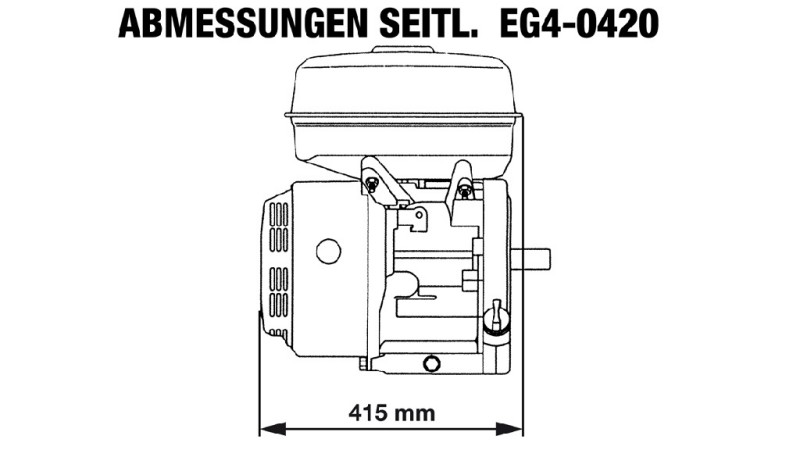 bensiini moottori EG4-420cc-9.6kW-13.1HP-3,600 RPM-E-KW25.4x88.5-sähkökäynnistys