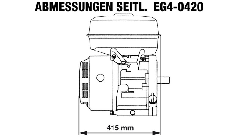 bensinmotor EG4-420cc-9.6kW-13.1HP-3,600 RPM-E-TP26x47-elektrisk start