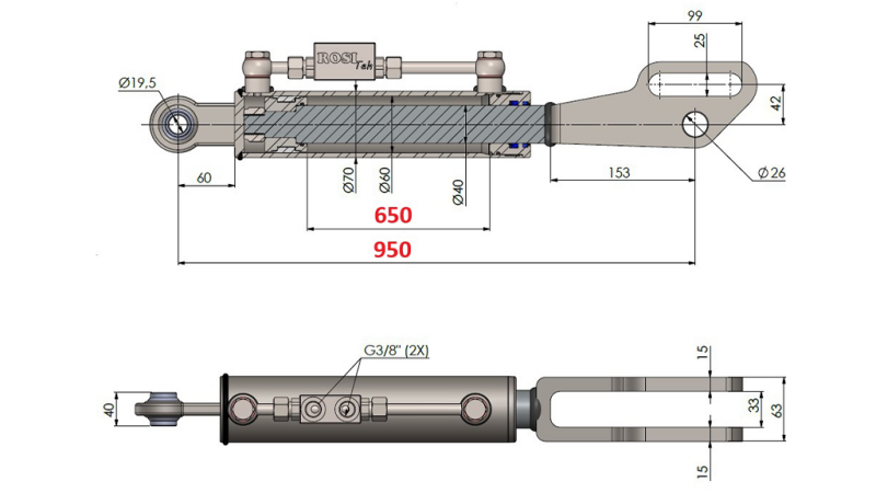 2TON. SEITLICHE HUBSTREBENVERSTELUNG POINT 60/40-300 (650mm-950mm)