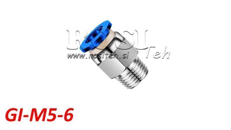 PLUG PNEUMÁTICO CONECTOR RETO TPA COM ROSCA GI-M5-6