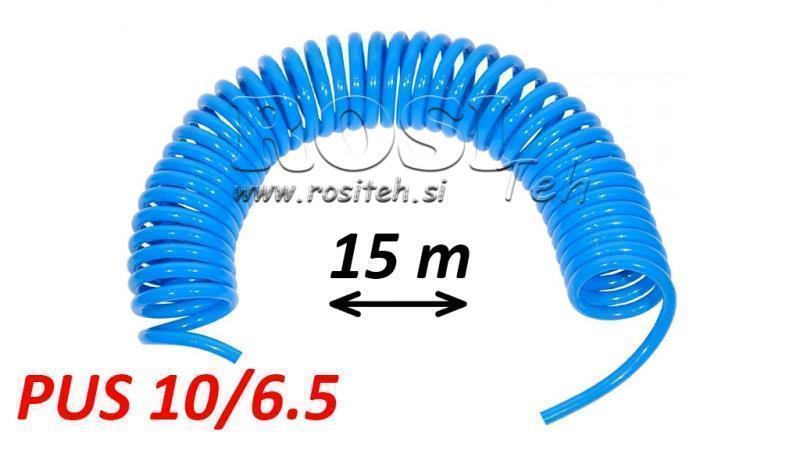 PUS 10/6.5 15m NÃO MONTADO MANGUEIRA ESPIRAL AZUL DE AR