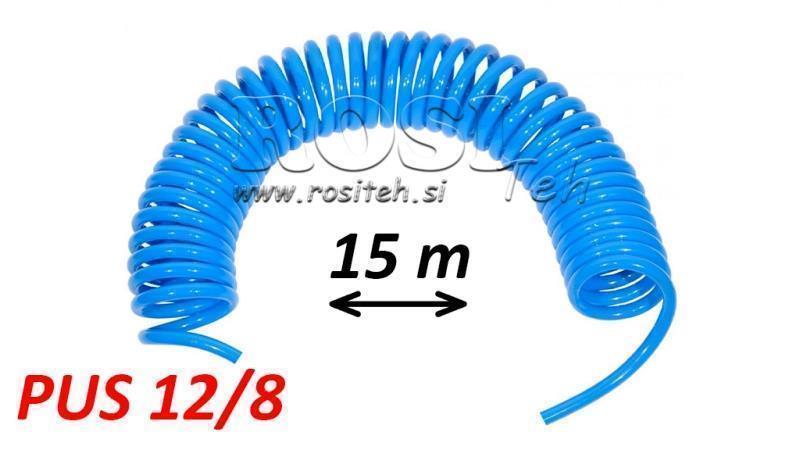 PUS 12/8 15met. NEOPREMLJENA MODRA CEV ZA ZRAK SPIRALNA